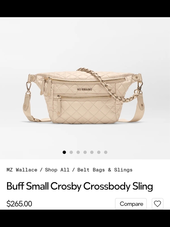 MZ Wallace Handbags - MZ Wallace Cream Quilted Crosby Crossbody Sling